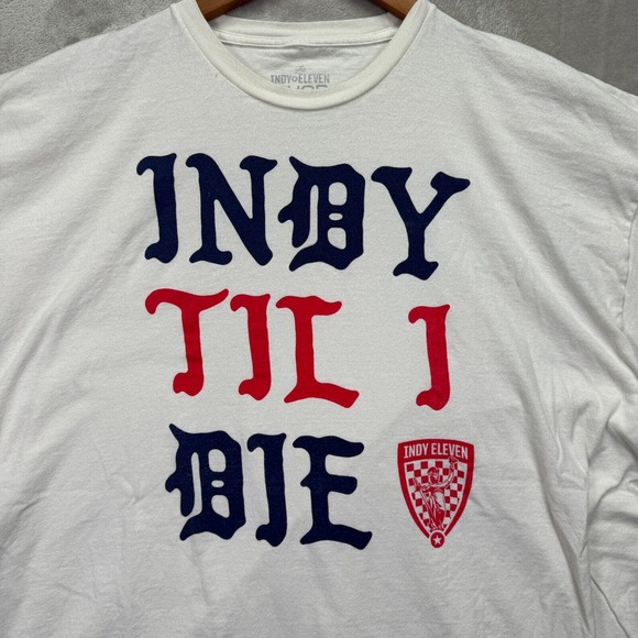 Indy Eleven Till I Die White Sports T-Shirt Soccer Futbol Indiana Adult 3XL - Picture 3 of 4
